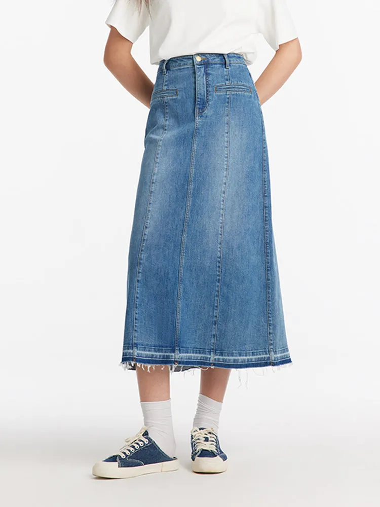 A-Line Denim Women Skirt sold by Goelia product image thumbnail 4
