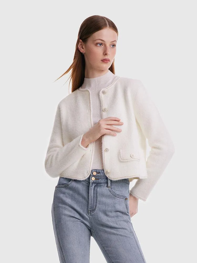 Mink-Like Round Neck Women Cardigan sold by Goelia product image thumbnail 4