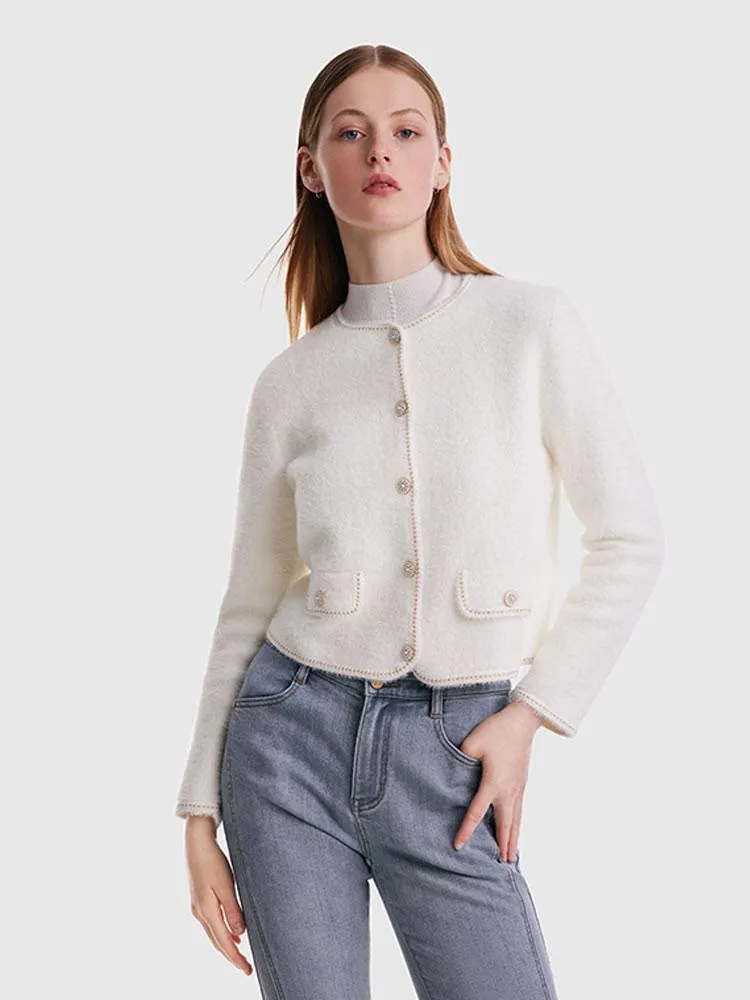 Mink-Like Round Neck Women Cardigan sold by Goelia product image thumbnail 5