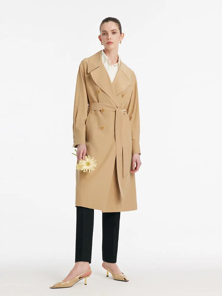 22 Momme Mulberry Silk Women Trench Coat With Belt sold by Goelia product image thumbnail 2