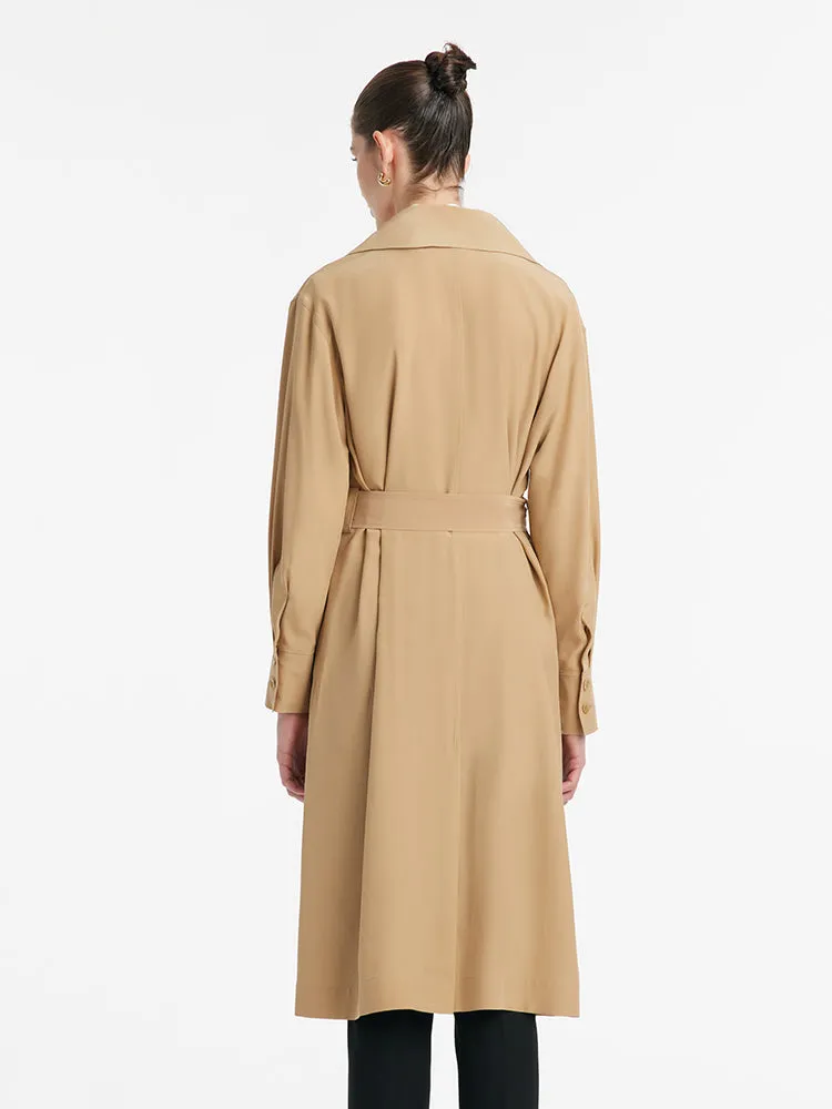 22 Momme Mulberry Silk Women Trench Coat With Belt sold by Goelia product image thumbnail 4