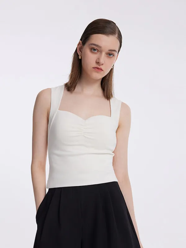 Knitted Camisole With Detachable Chest Pads sold by Goelia