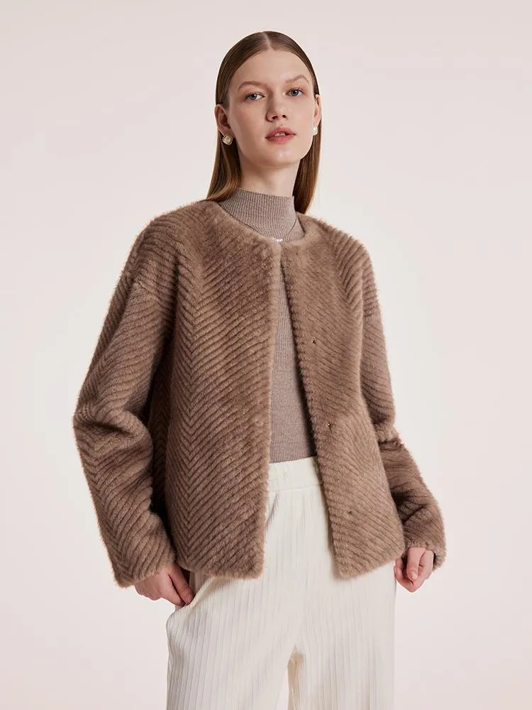 Eco-friendly Fur Short Round Neck Women Coat sold by Goelia product image thumbnail 3