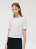 Tencel Floral Trim Women Short Sleeve Knit Top sold by Goelia