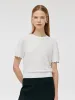 Tencel Floral Trim Women Short Sleeve Knit Top sold by Goelia