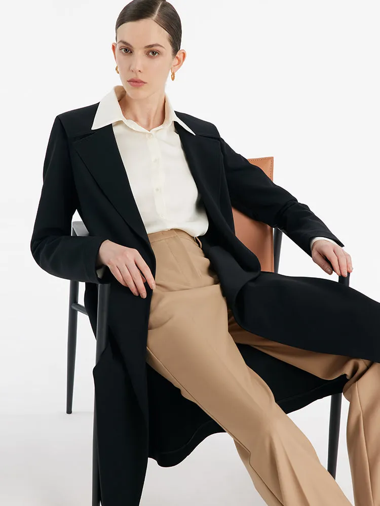 Worsted Wool Navy Collar Women Trench Coat sold by Goelia product image thumbnail 5