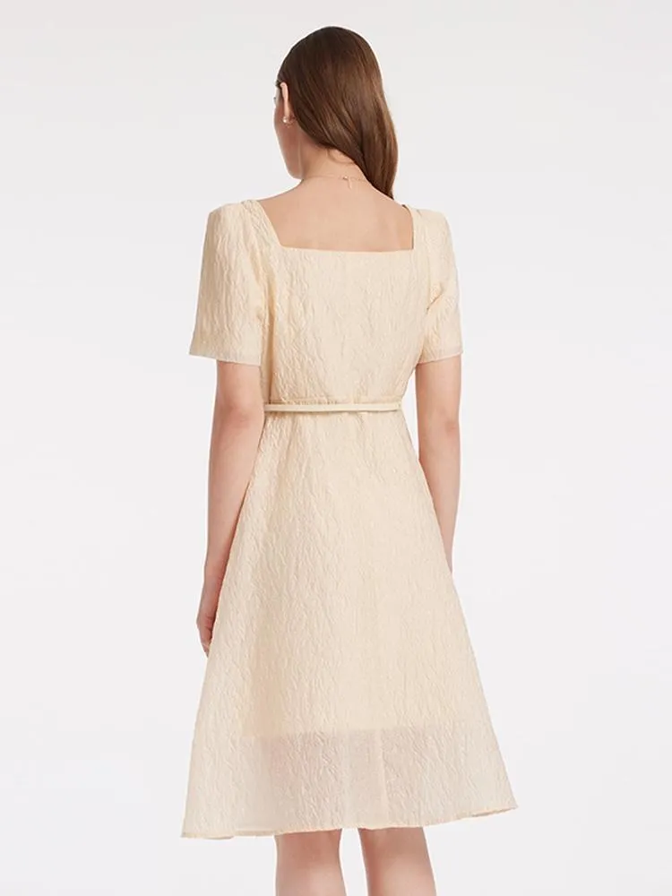 V-neck A-Line Jacquard Midi Dress sold by Goelia product image thumbnail 3