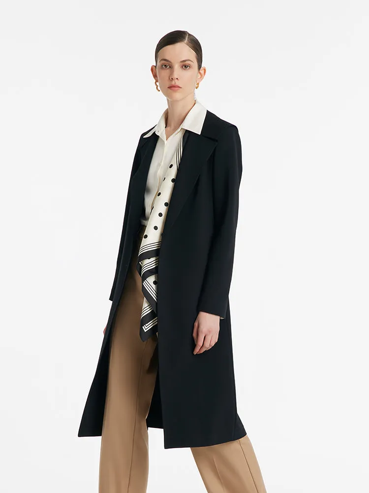 Worsted Wool Navy Collar Women Trench Coat sold by Goelia product image thumbnail 3