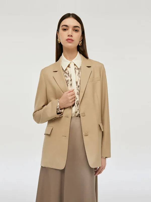 Worsted Woolen Straight Women Blazer sold by Goelia