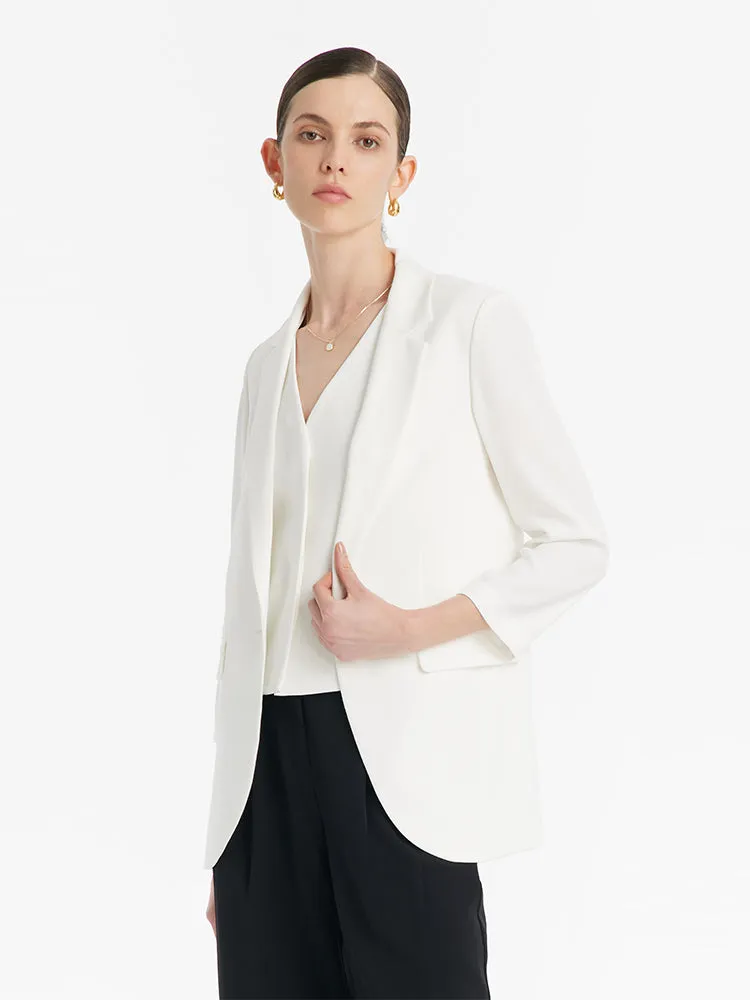 Triacetate One Button 3/4 Sleeves Women Blazer sold by Goelia product image thumbnail 5