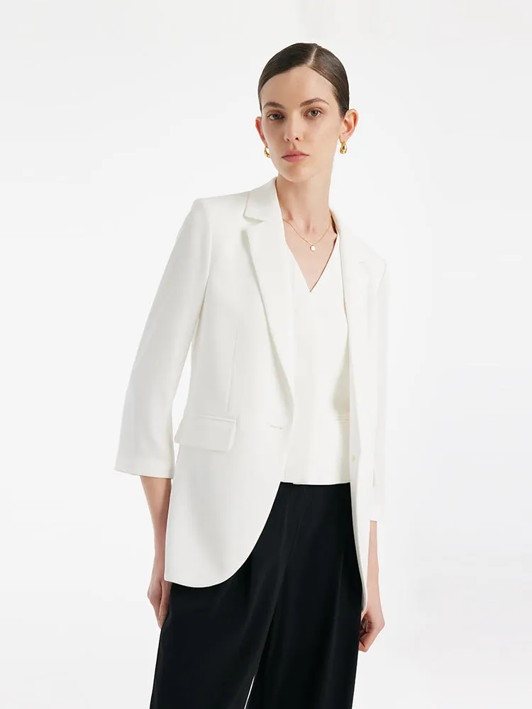Triacetate One Button 3/4 Sleeves Women Blazer sold by Goelia product image thumbnail 3