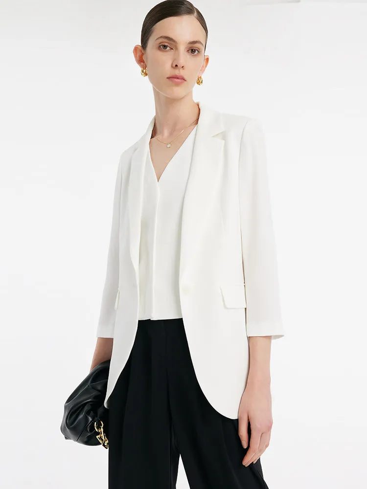 Triacetate One Button 3/4 Sleeves Women Blazer sold by Goelia product image thumbnail 4
