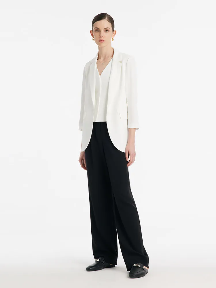 Triacetate One Button 3/4 Sleeves Women Blazer sold by Goelia product image thumbnail 2