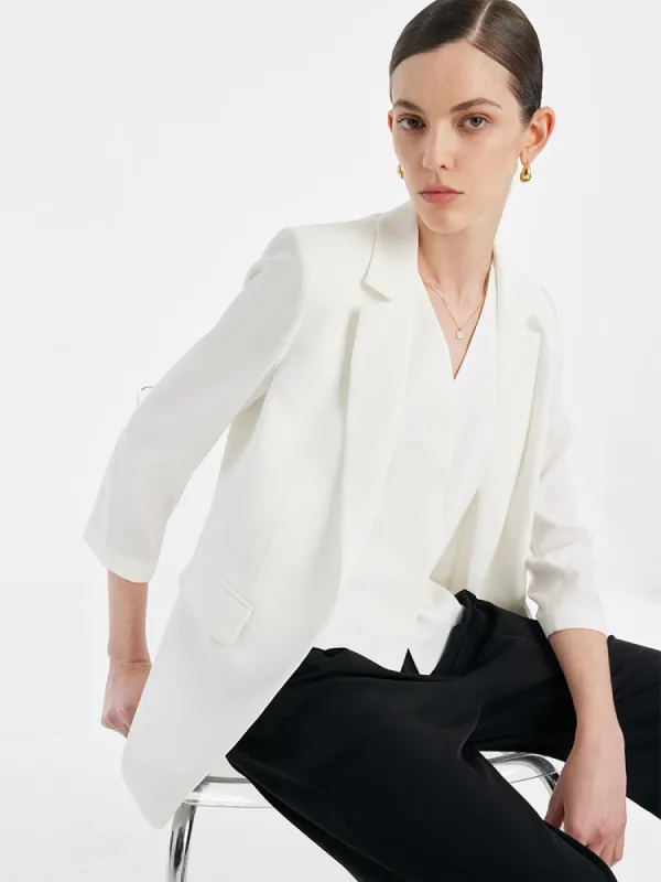 Triacetate One Button 3/4 Sleeves Women Blazer sold by Goelia