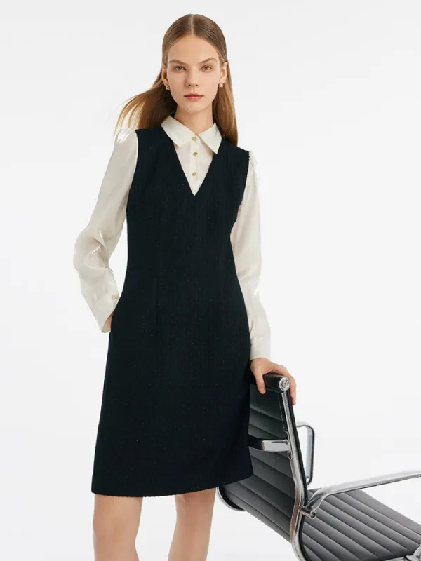 Double-Layer Patchwork Women Mini Dress sold by Goelia