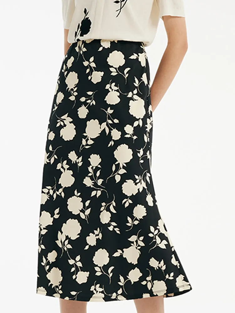 Rose Print Mermaid Women Half Skirt sold by Goelia product image thumbnail 5