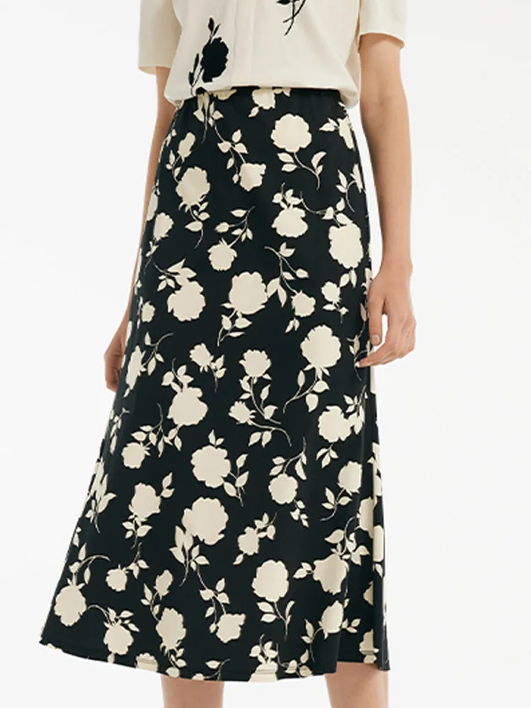 Rose Print Mermaid Women Half Skirt sold by Goelia