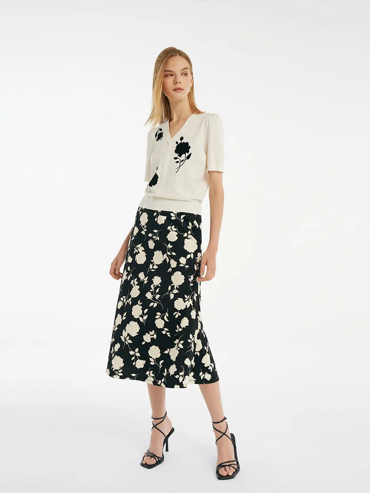 Rose Print Mermaid Women Half Skirt sold by Goelia product image thumbnail 4