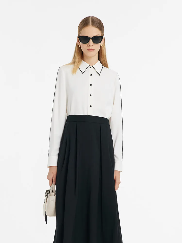 Contrast Trim Commute Women Shirt sold by Goelia product image thumbnail 4