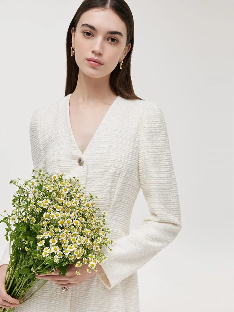 Tweed V-Neck Women Mini Dress sold by Goelia product image thumbnail 4