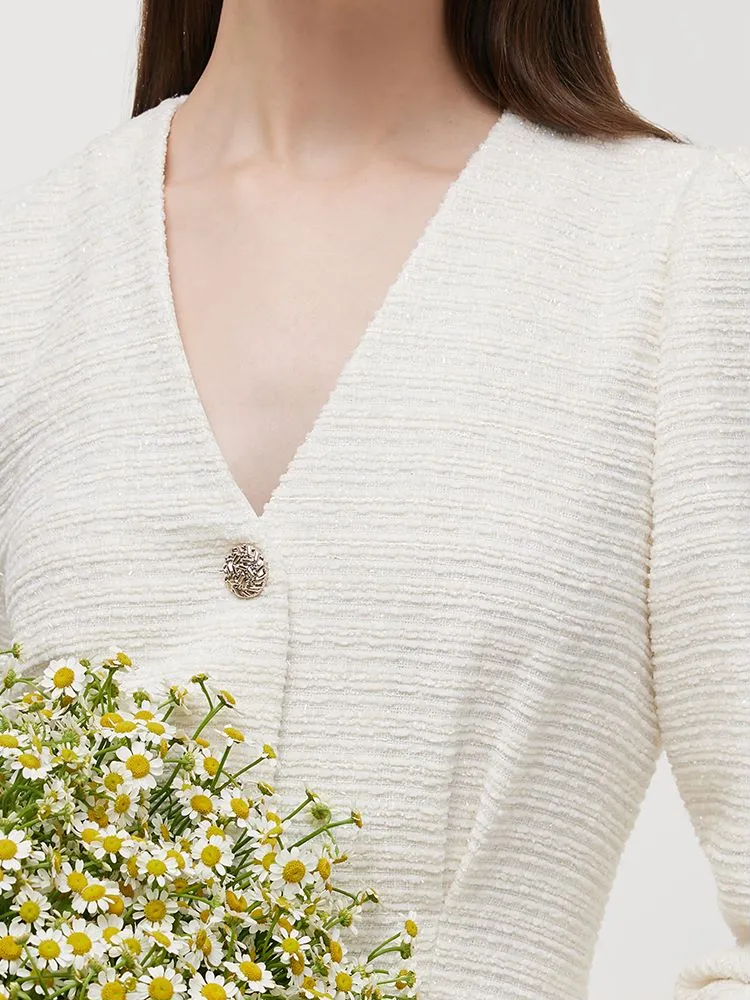 Tweed V-Neck Women Mini Dress sold by Goelia product image thumbnail 5