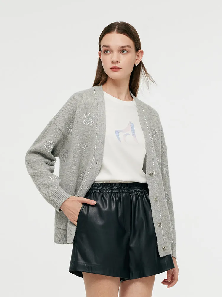 Mohair Blend V-Neck Women Cardigan sold by Goelia product image thumbnail 4