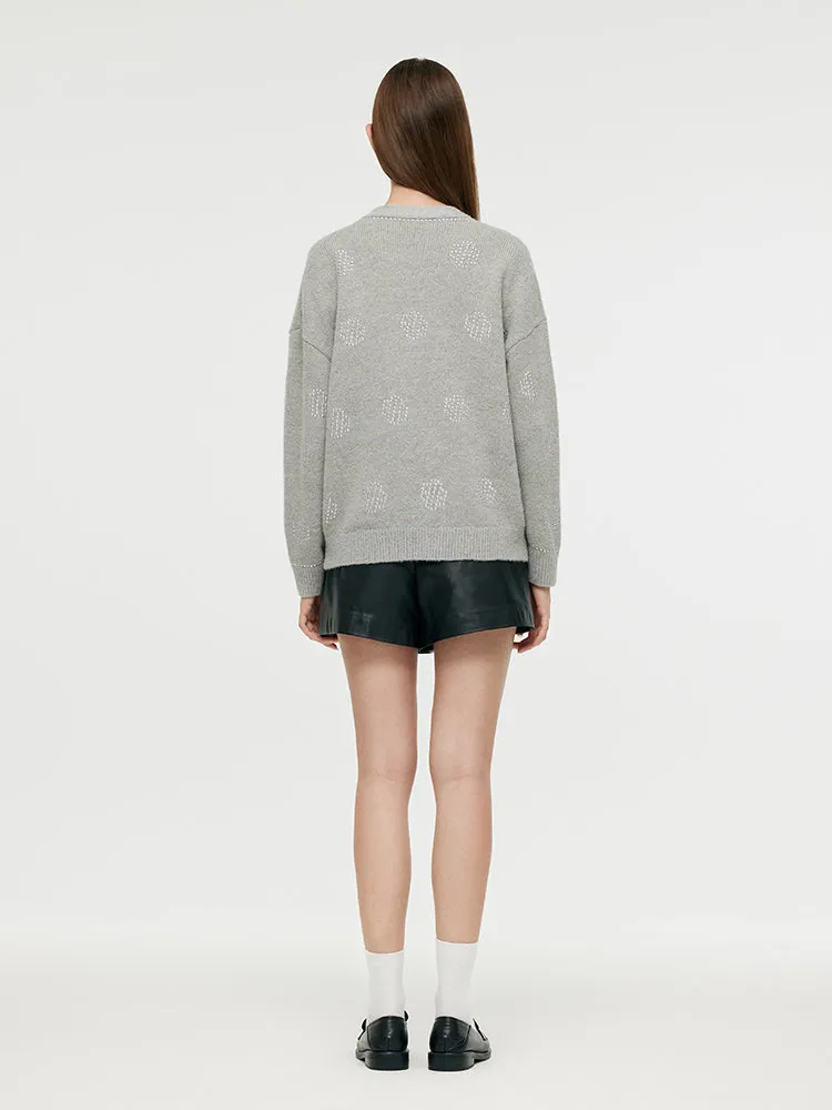 Mohair Blend V-Neck Women Cardigan sold by Goelia product image thumbnail 3