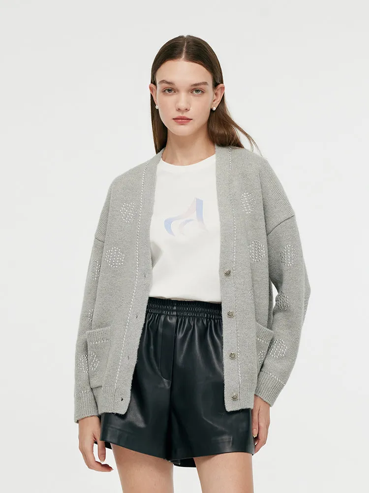 Mohair Blend V-Neck Women Cardigan sold by Goelia product image thumbnail 2