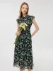 10 Momme Mulberry Silk Tied Back Women Midi Dress sold by Goelia