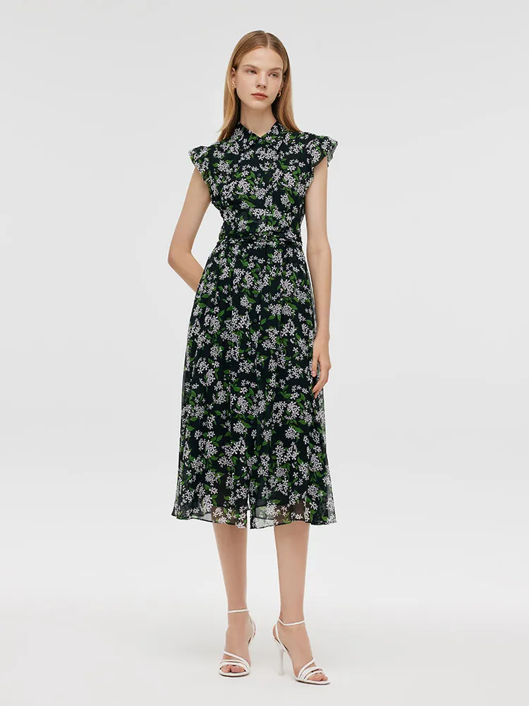10 Momme Mulberry Silk Tied Back Women Midi Dress sold by Goelia product image thumbnail 2
