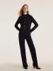 Black Sequins Wool Women Cardigan sold by Goelia