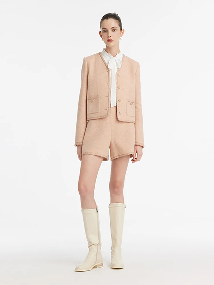 Washable Wool V-Neck Women Jacket With Patch Pockets sold by Goelia product image thumbnail 2