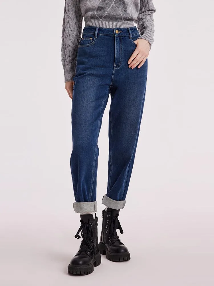 High-Waisted Ankle Length Tapered Denim Jeans sold by Goelia product image thumbnail 3