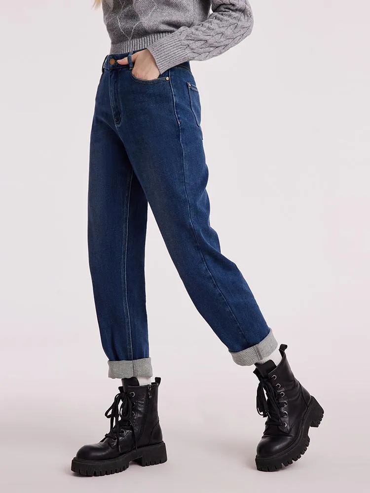 High-Waisted Ankle Length Tapered Denim Jeans sold by Goelia product image thumbnail 4