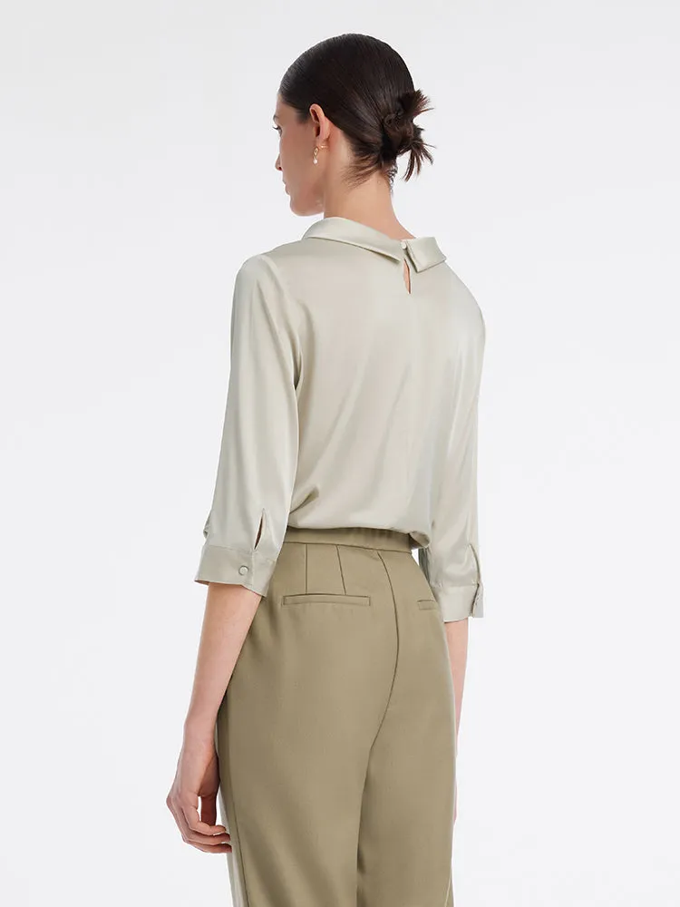 Silk Lapel Collar Women Shirt sold by Goelia product image thumbnail 5