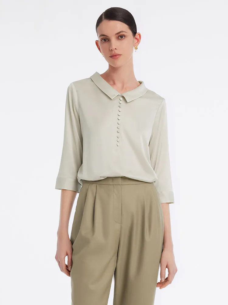 Silk Lapel Collar Women Shirt sold by Goelia product image thumbnail 2