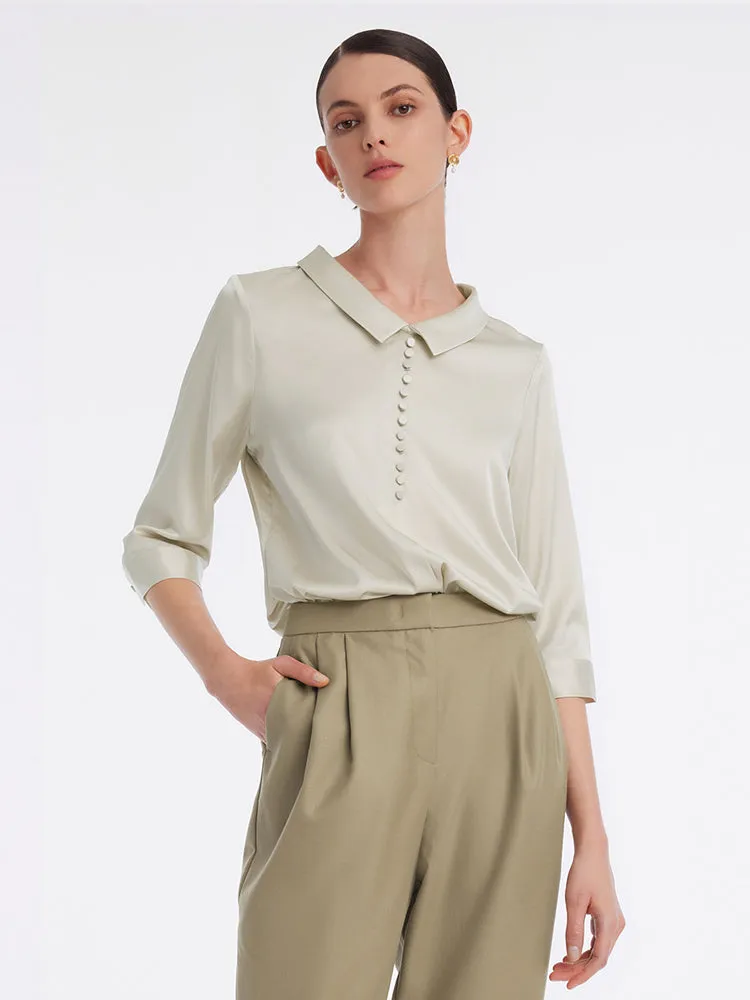 Silk Lapel Collar Women Shirt sold by Goelia product image thumbnail 3