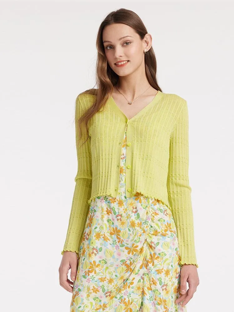 Green Knitted Long Sleeve Cardigan sold by Goelia product image thumbnail 4