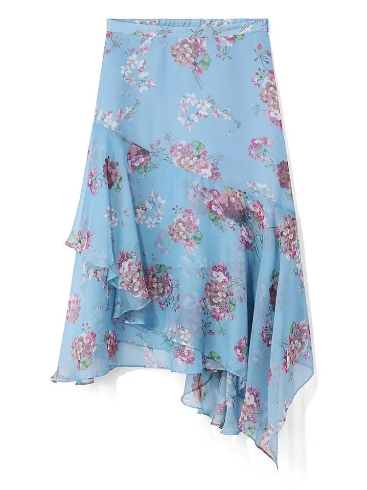 Floral Print Asymmetrical Ruffle Skirt sold by Goelia product image thumbnail 5