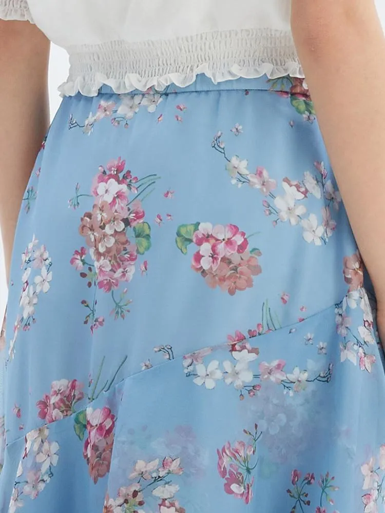 Floral Print Asymmetrical Ruffle Skirt sold by Goelia product image thumbnail 4
