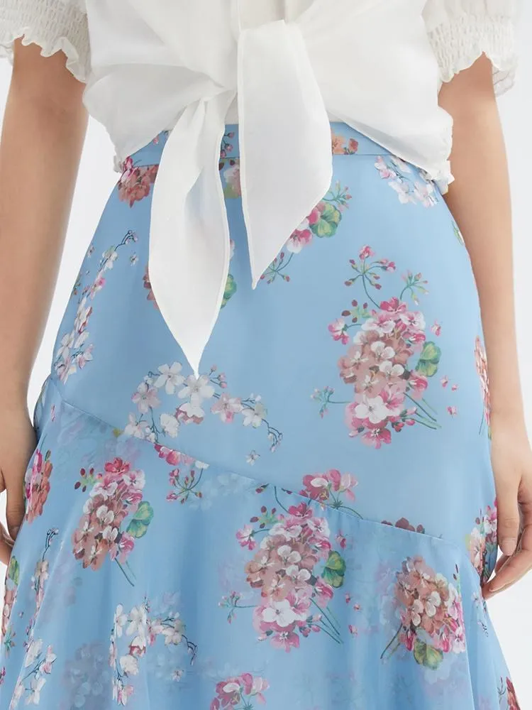 Floral Print Asymmetrical Ruffle Skirt sold by Goelia product image thumbnail 3