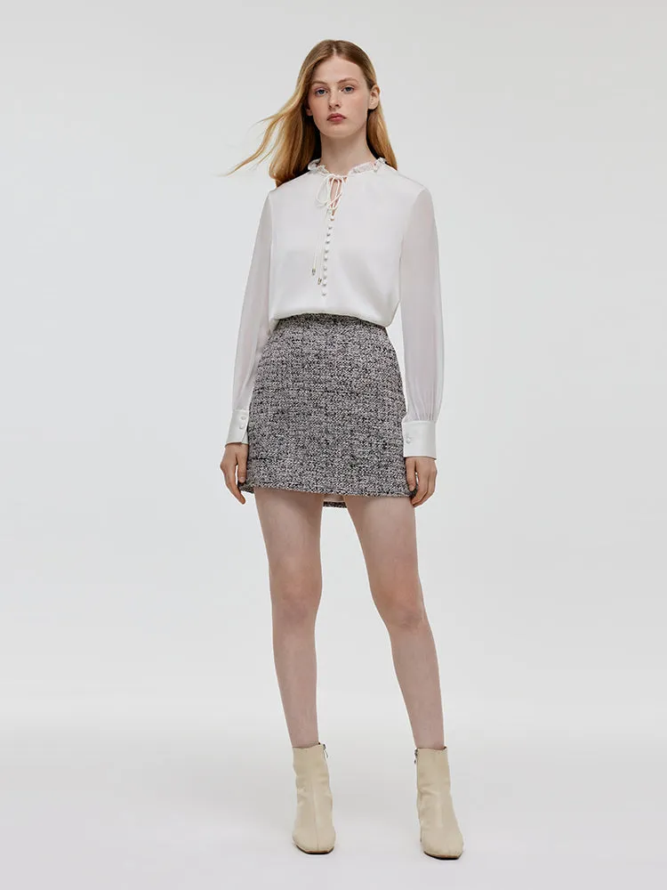 Wool Blend Tweed A-Line Women Mini Skirt sold by Goelia product image thumbnail 2