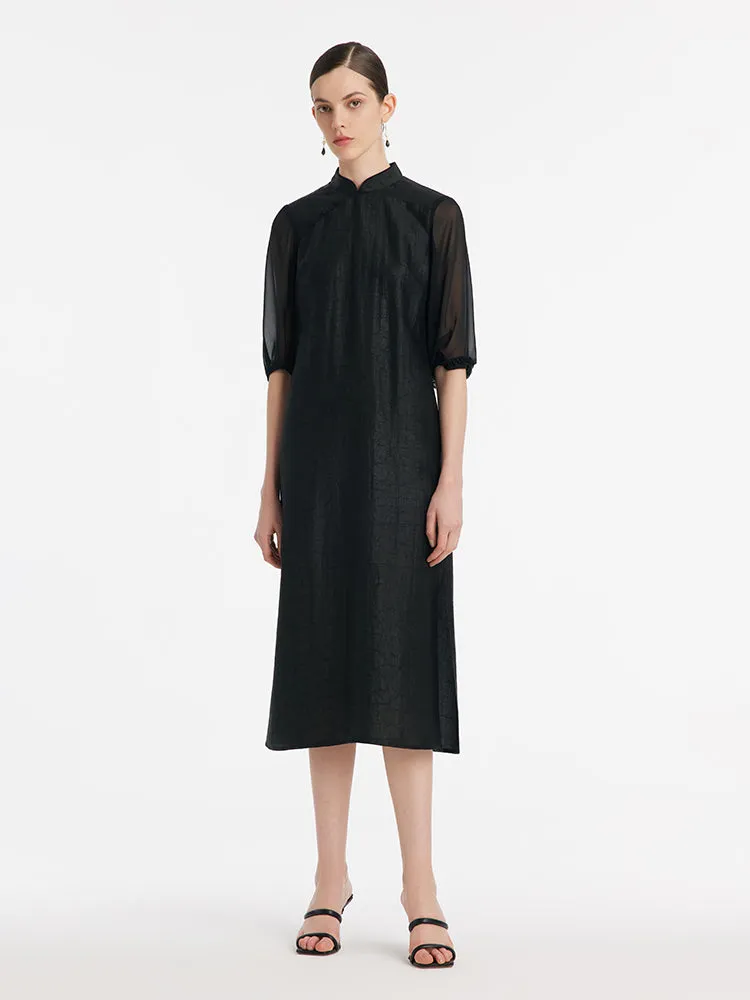 18 Momme Xiang Yun Silk Cheongsam Women Midi Qipao Dress sold by Goelia product image thumbnail 2