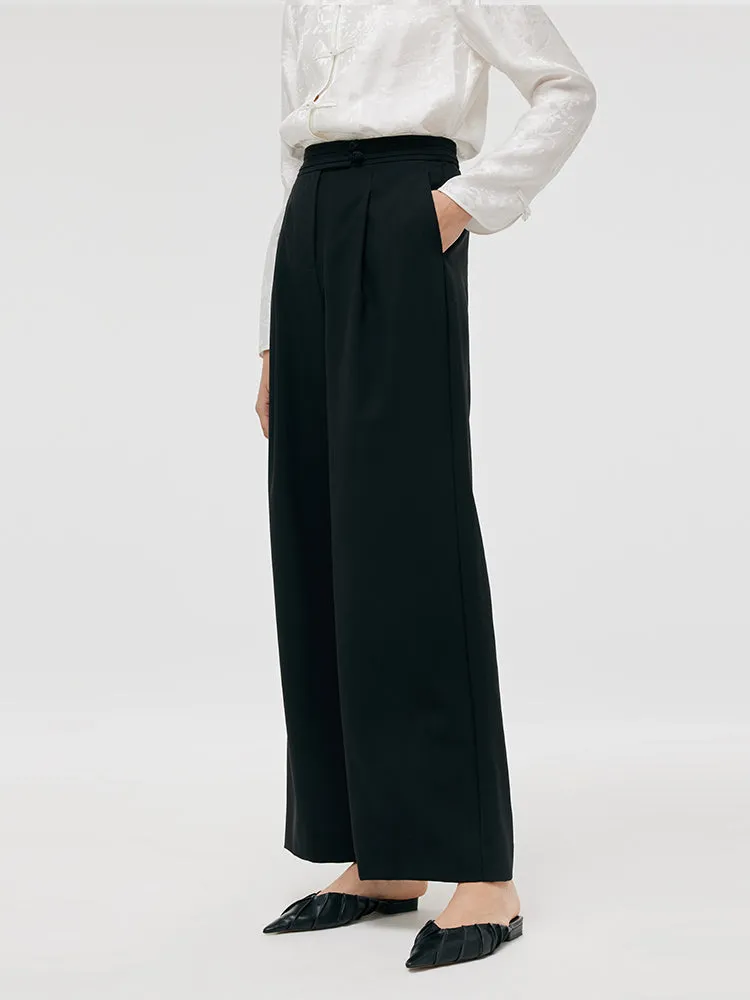 Worsted Wool New Chinese-Style Straight Women Pants sold by Goelia product image thumbnail 4