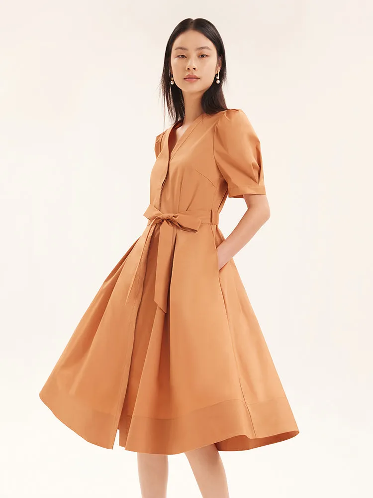 V-Neck Fitted Waist Mid-Calf Maxi Dress sold by Goelia product image thumbnail 2