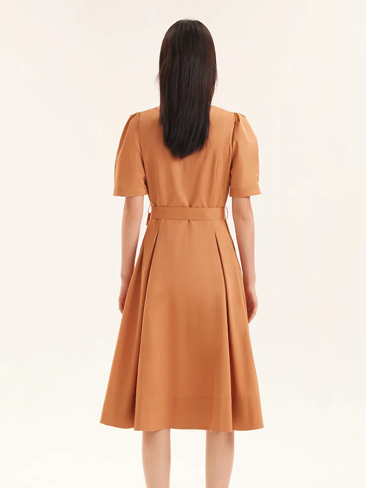 V-Neck Fitted Waist Mid-Calf Maxi Dress sold by Goelia product image thumbnail 3