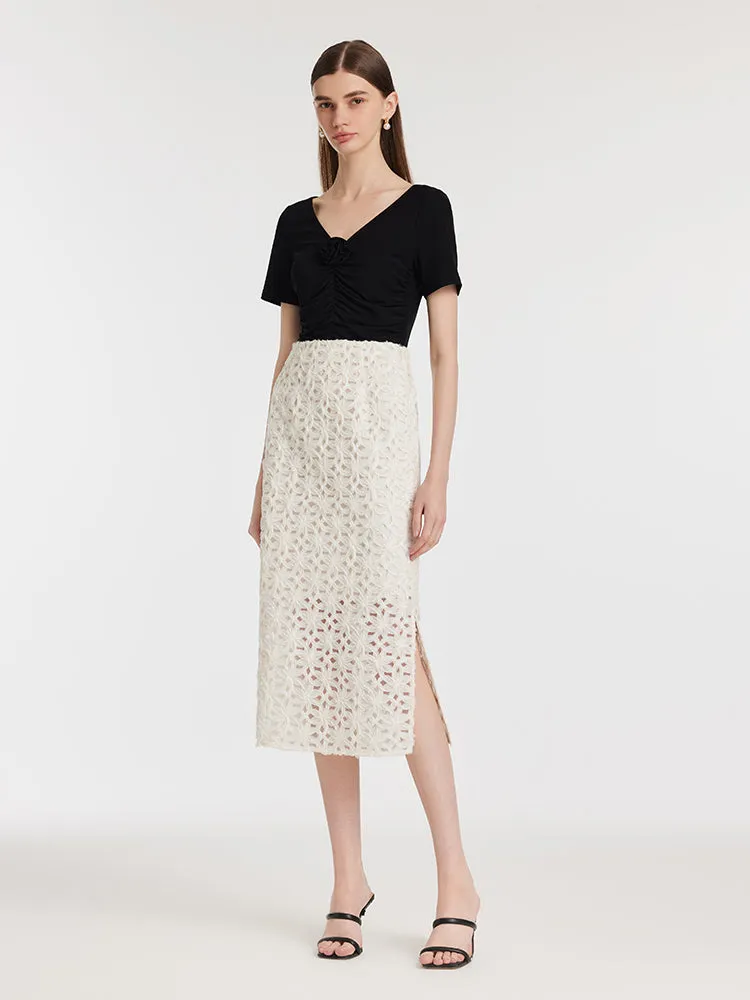 Ruched Women Knitted Top With Detachable 3D Rose sold by Goelia product image thumbnail 3