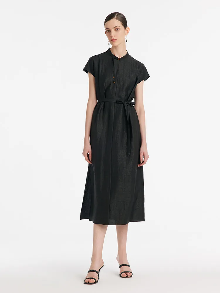 18 Momme Xiang Yun Silk Slit Cheongsam Women Qipao Maxi Dress With Belt sold by Goelia product image thumbnail 2