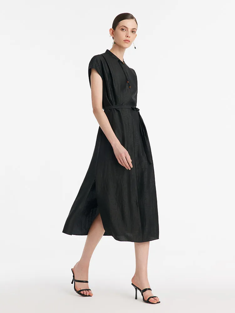 18 Momme Xiang Yun Silk Slit Cheongsam Women Qipao Maxi Dress With Belt sold by Goelia product image thumbnail 4