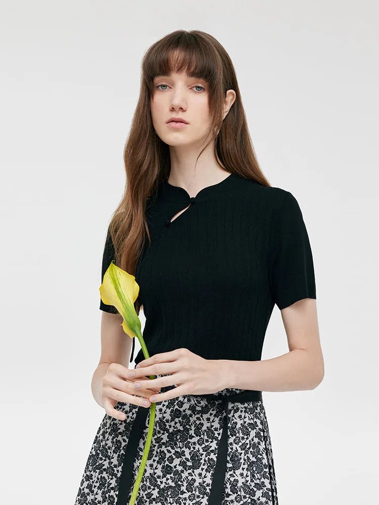 Tencel New Chinese-Style Women Knit Top sold by Goelia